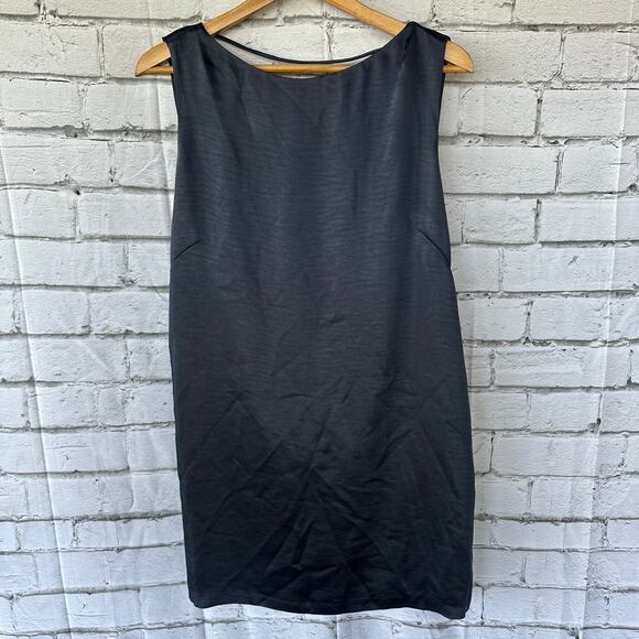 New with Tags  Sleeveless  Draped Open Back Shift  Dress Dark Navy Blue Size 10 - Picture 1 of 10